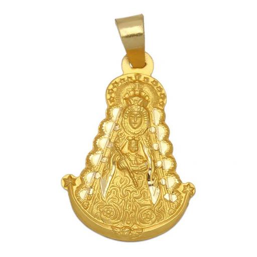 Medalla Oro Virgen Del Rocío Grande 30x42 mm