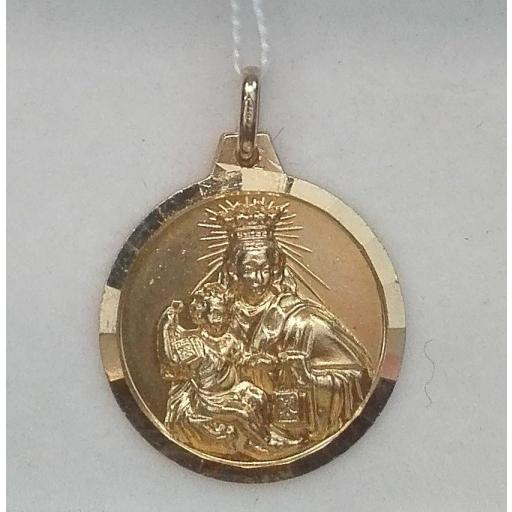 Medalla Oro Virgen Del Carmen Filo Labrado Brillo ¡Regálasela! [0]