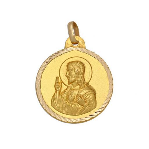 Medalla Sagrado Corazon De Jesus Oro 18 Quilates 20 mm [0]