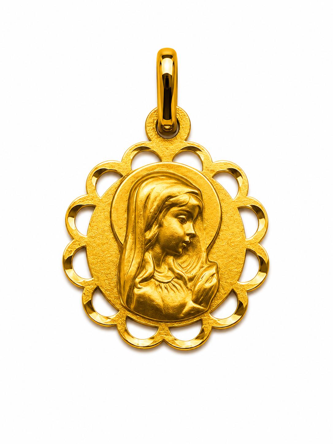 Medalla Oro Virgen Niña 16 mm