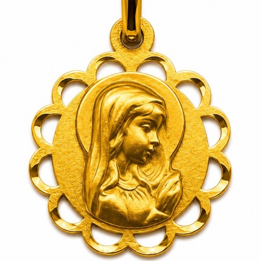 Medalla Oro Virgen Niña 16 mm