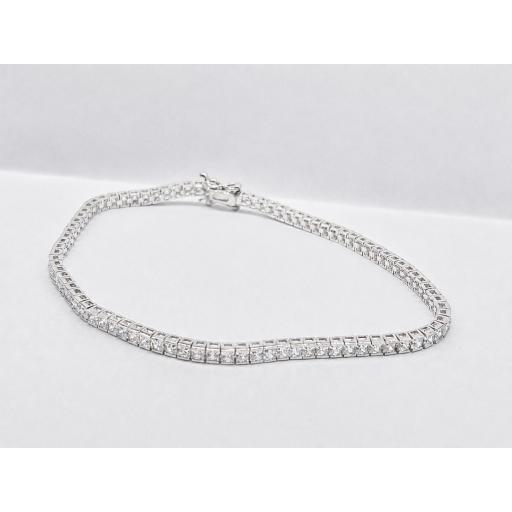 Pulsera rivière oro blanco 18K con circonitas princesa mujer [0]
