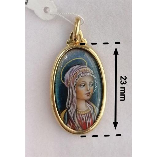 Medalla Esmalte Oro Con Preciosa Virgen [2]