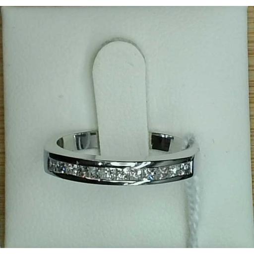 Anillo oro blanco 18K con diamantes princesa 0,31 ct para mujer [0]