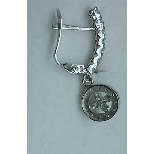 Pendientes novia oro blanco 18K con circonitas y cierre catalán [1]