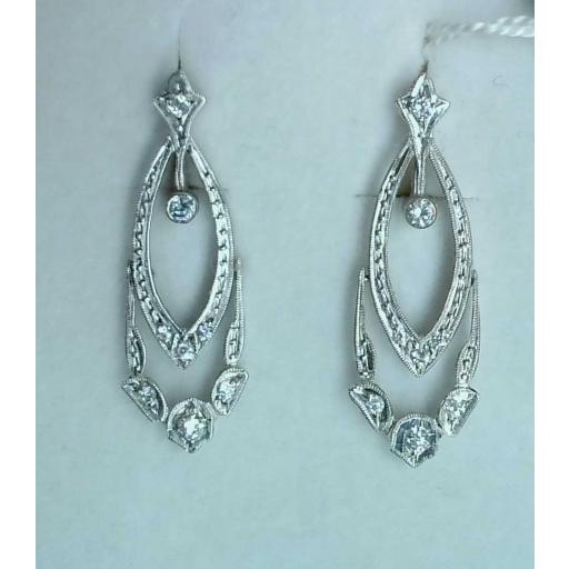 Pendientes cordobeses oro blanco 18K con circonitas para novia [0]