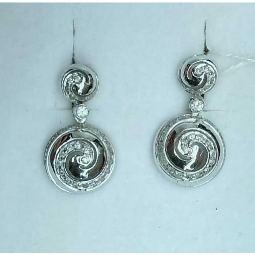 Pendientes cortos novia oro blanco 18K con diamantes 0,46 ct [0]