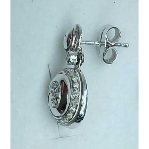 Pendientes cortos novia oro blanco 18K con diamantes 0,46 ct [1]