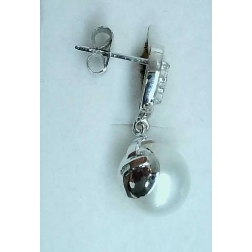 Pendientes novia oro blanco 18K con perlas cultivadas y circonitas [1]