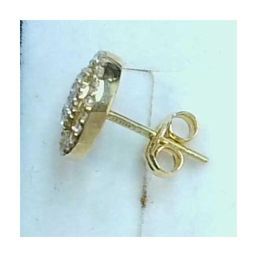 Pendientes pequeños oro amarillo 18K con circonitas para mujer [1]
