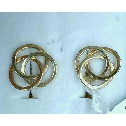 Pendientes cortos oro amarillo 18K círculos con cierre de presión