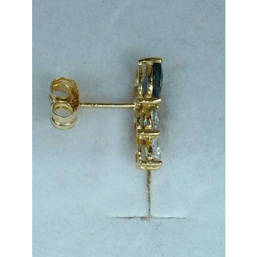 Pendientes cortos oro amarillo 18K con circonitas de colores [1]