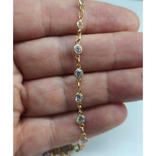 Pulsera de Oro 18 Quilates con Circonitas para Mujer o Niña [2]