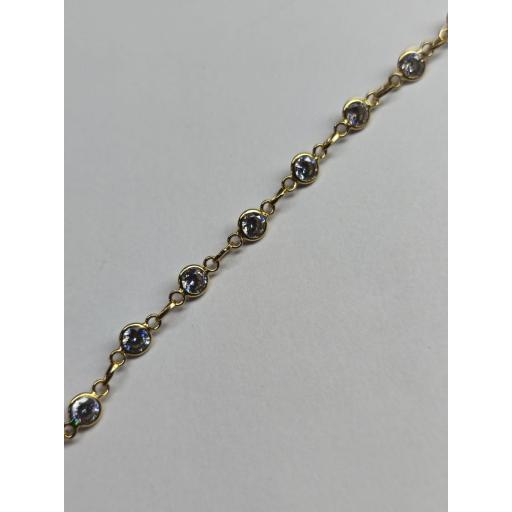 Pulsera de Oro 18 Quilates con Circonitas para Mujer o Niña [1]