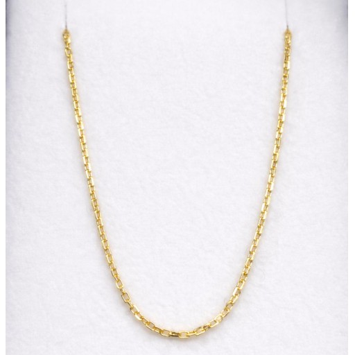 Cadena de oro de 18 quilates forzada maciza 60 cm 1 mm – fina larga para hombre [0]