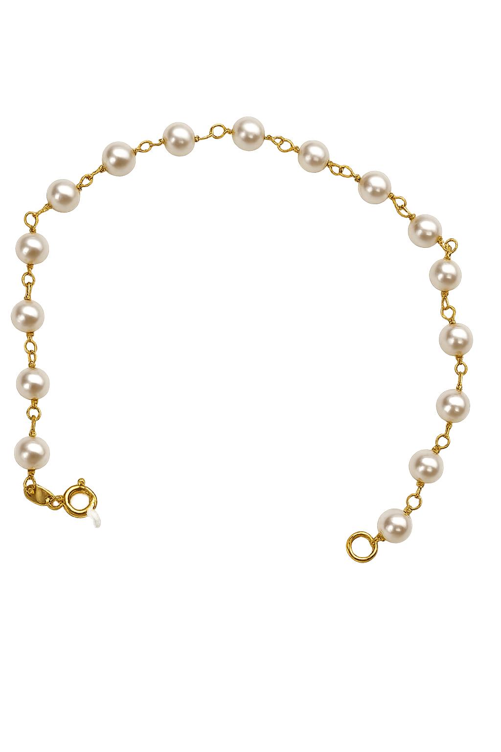 Pulsera oro 18K niña comunión con perlas cultivadas de río