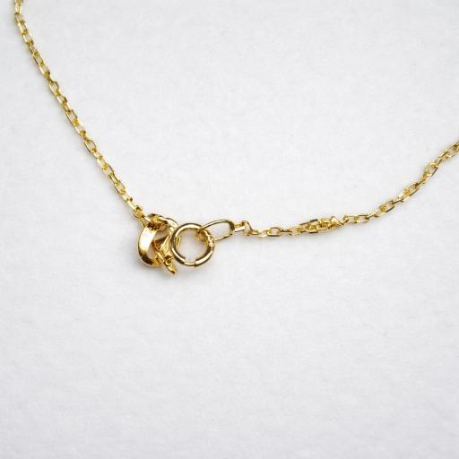 Cadena de oro de 18 quilates forzada maciza de 40 cm y 1 mm – fina para mujer o bautizo [1]