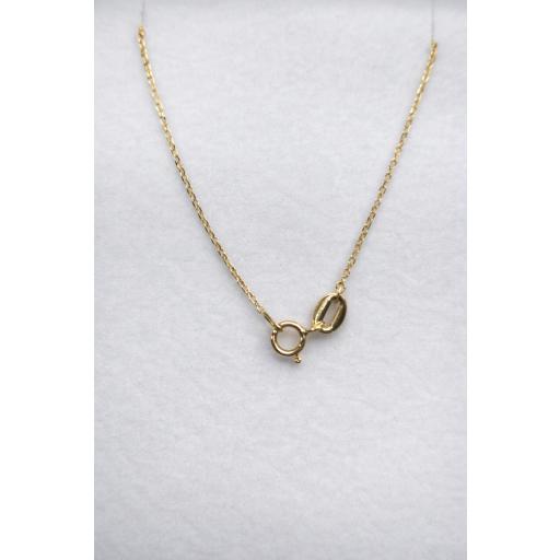 Cadena de oro de 18 quilates forzada maciza de 45 cm y 1 mm – fina para mujer y bebé [1]