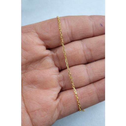 Cadena de oro de 18 quilates hueca forzada de 45 cm y 2 mm – resistente para mujer y bebé [2]