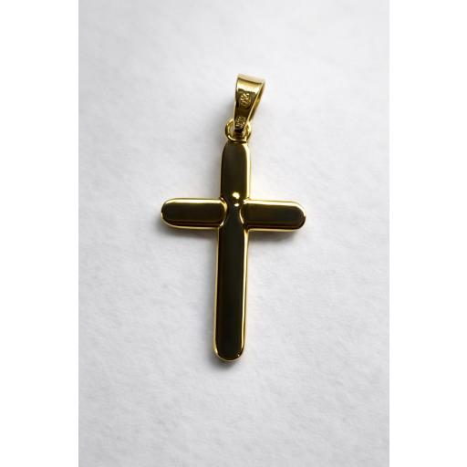 Cruz de oro amarillo de 18 quilates lisa y brillante [1]