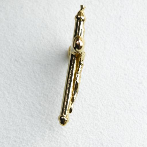 Cruz de oro amarillo 18 quilates pequeña tubular ovalada con Cristo 27 mm brillo [2]