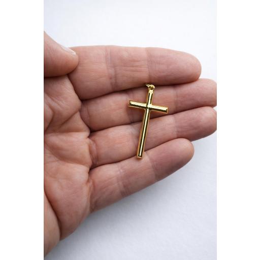 Cruz de oro 18 quilates lisa tubular pulida 35x20 mm [2]