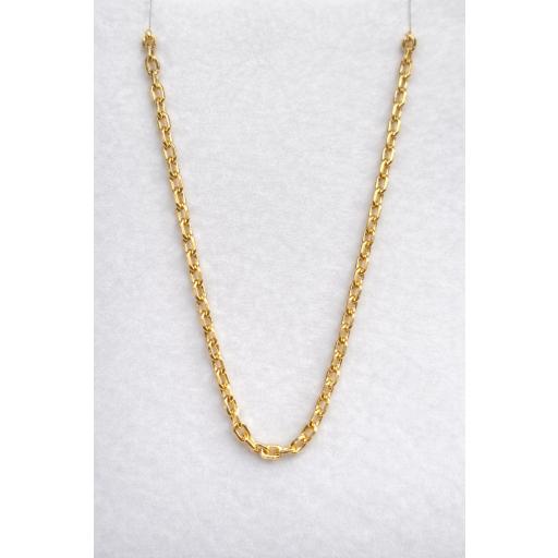 Cadena de oro de 18 quilates forzada semi hueca 50 cm 1,80 mm – grosor medio resistente [0]