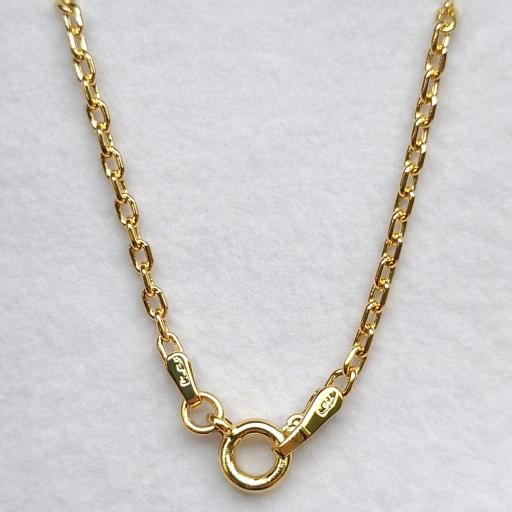 Cadena de oro de 18 quilates forzada semi hueca 50 cm 1,80 mm – grosor medio resistente [1]