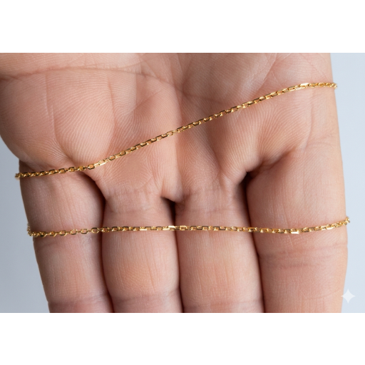 Cadena forzada de oro de 18 quilates 45 cm fina con cierre de reasa redondo [1]