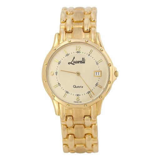 Reloj de oro de 18 quilates para hombre marca lucarelli con movimiento suizo