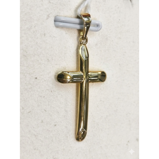 Cruz de oro de 18 quilates curvada de 30 mm para niño o señora [1]