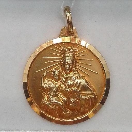Medalla Oro Virgen Del Carmen Escapulario 18 Quilates [0]