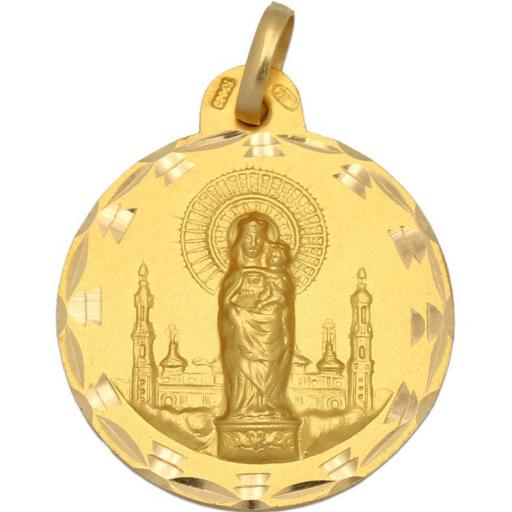 Medalla Oro Virgen Del Pilar Redonda 23 mm [0]