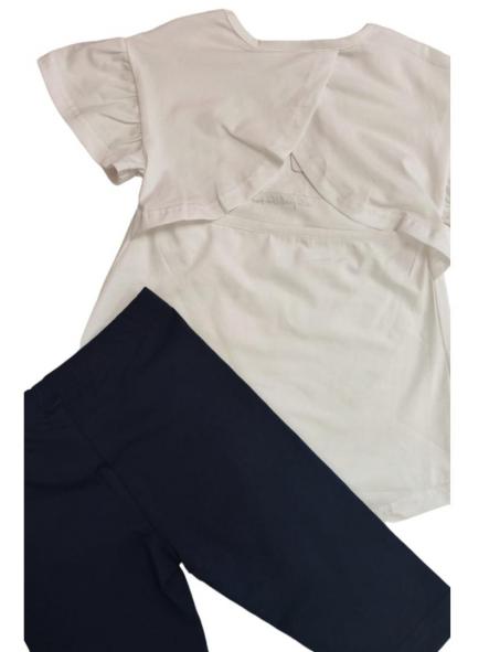 Conjunto camiseta blanca y leggings marino  [1]