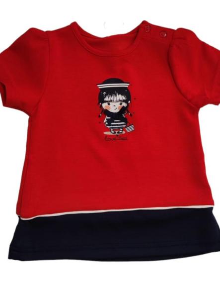 Vestido bebé rojo y marino. [0]