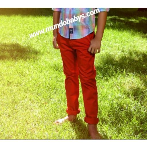 Pantalón chino largo rojo