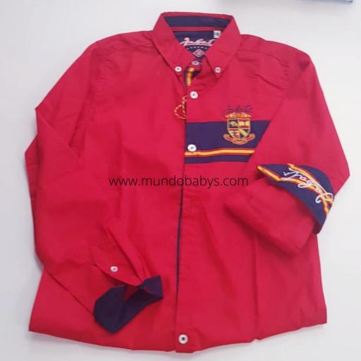 Camisa manga larga rojo escudo España [0]