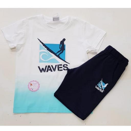 Conjunto camiseta con bermuda waves [0]