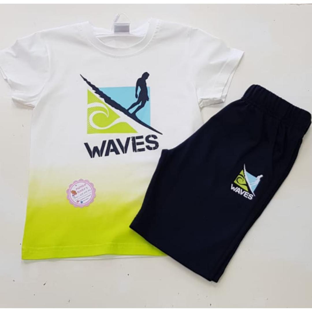 Conjunto camiseta con bermuda waves