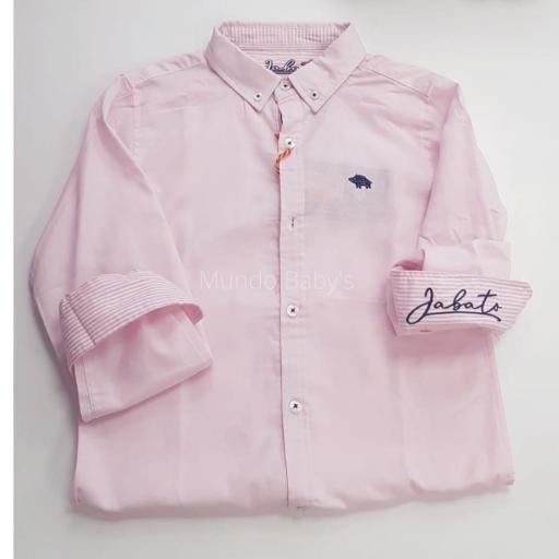 Camisa rosa lisa [0]