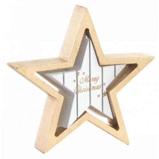 Estrella madera Merry Christmas 14×13cm (ITEM)