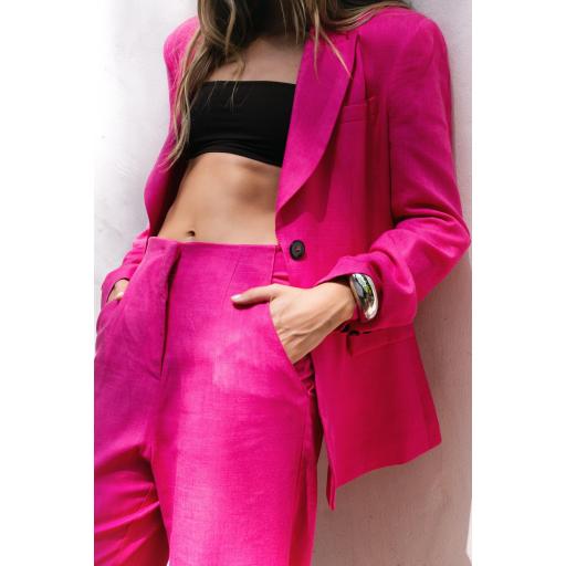 PANTALON LINO FUCSIA 