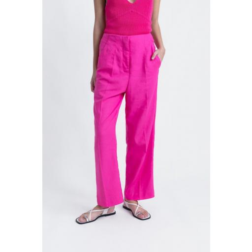 PANTALON LINO FUCSIA  [2]