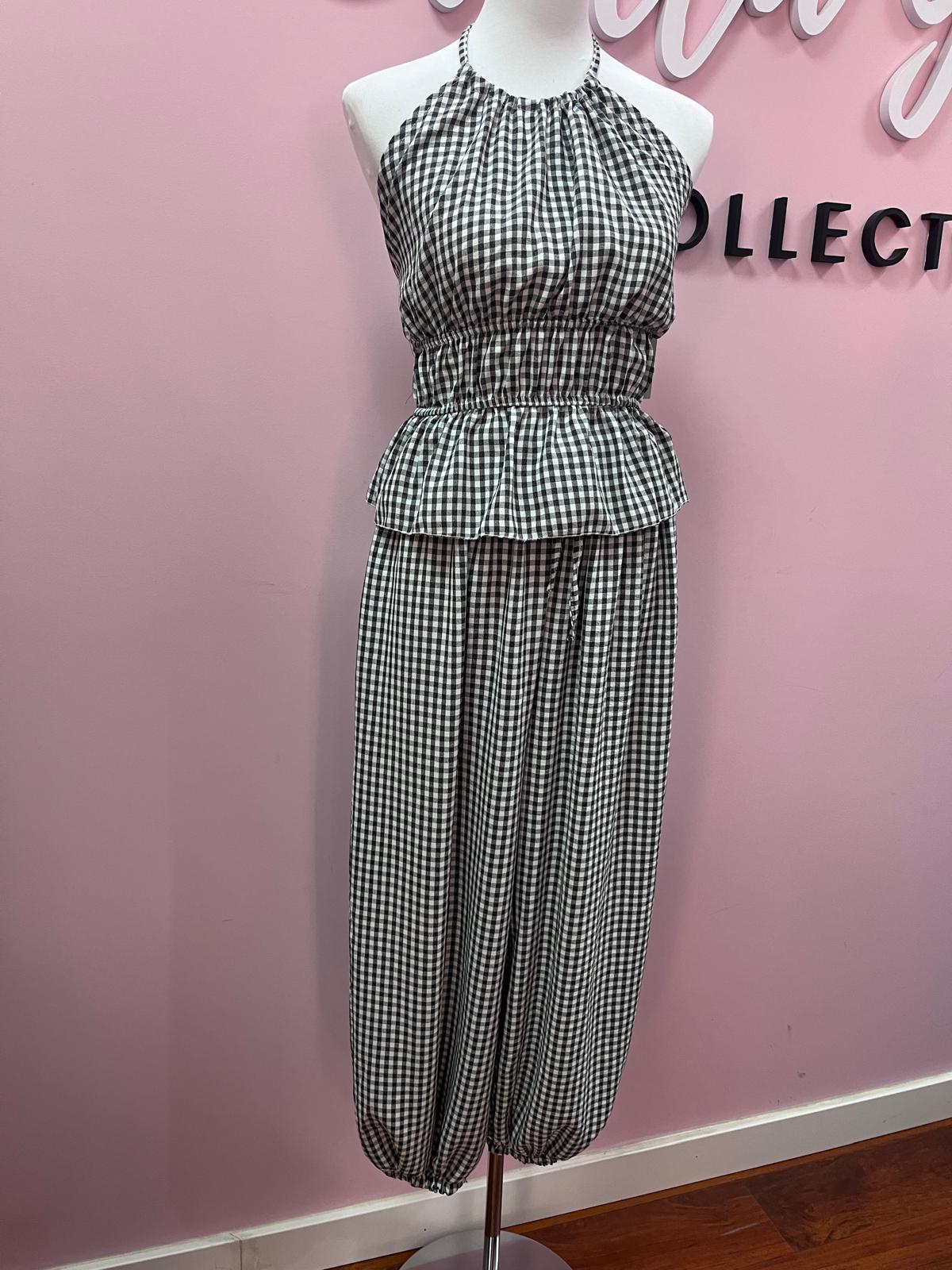 CONJUNTO TOP Y PANTALON VICHY