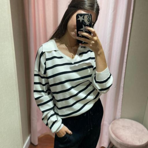 Conjunto Rayas en Buganvilla y Negro [2]