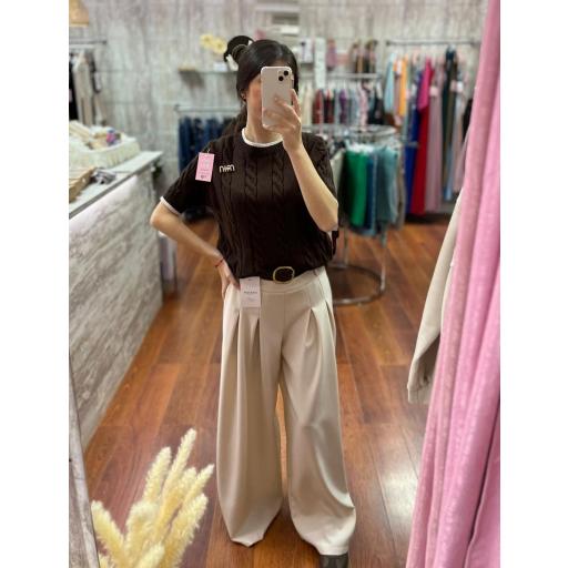 PANTALON PINZAS BEIGE EN S [0]