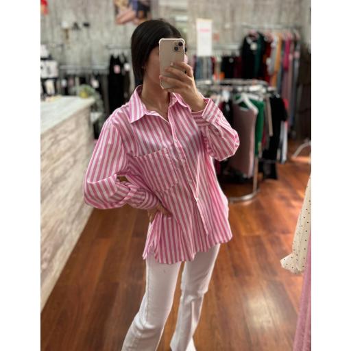CAMISA RAYAS ROSA Y AMARILLO