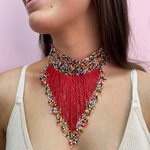 Collar Abalorios Coral
