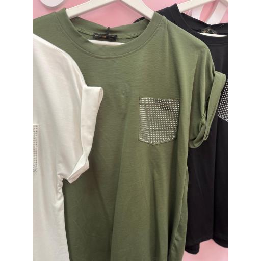 CAMISETA BOLSILLO GLITTER VARIOS COLORES [2]