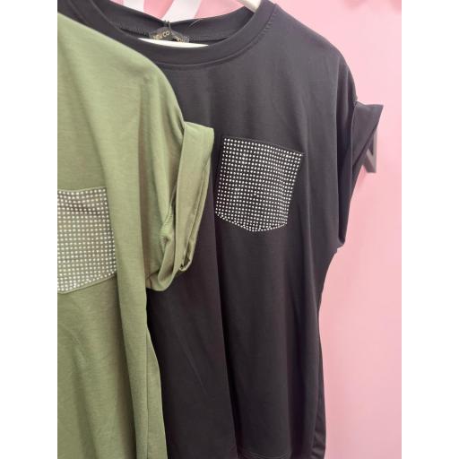 CAMISETA BOLSILLO GLITTER VARIOS COLORES [3]